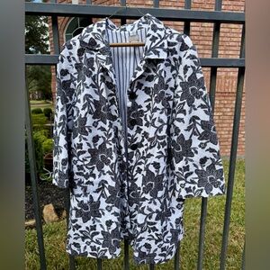 Chico's Black and White Floral Blazer